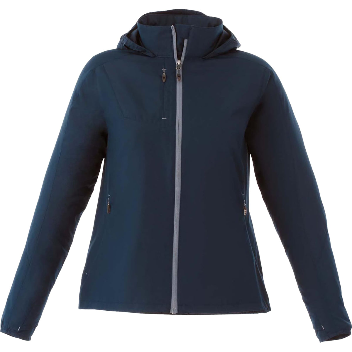 Flint Water Resistant Jacket with Roll-Away Hood for Women Transfer - Navy - Front