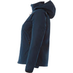 Flint Water Resistant Jacket with Roll-Away Hood for Women Transfer - Navy - Left Side