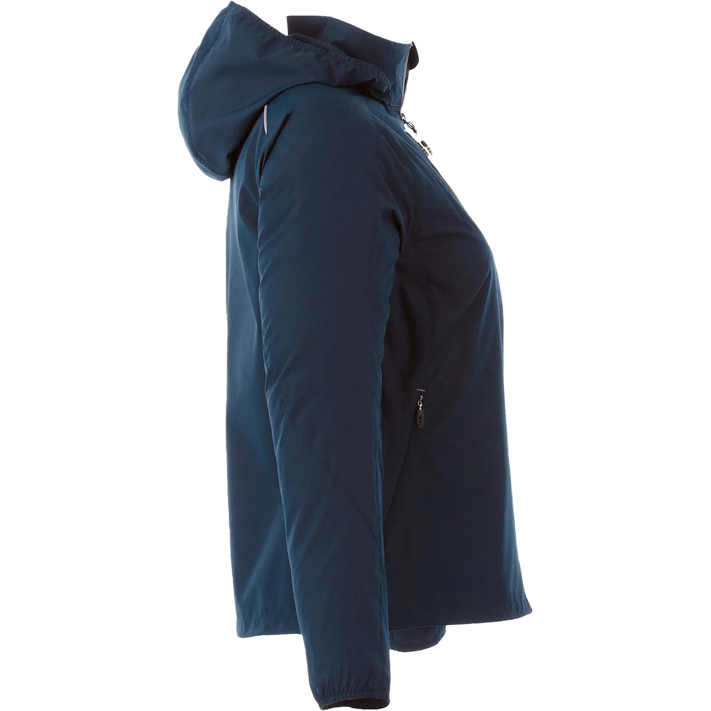 Flint Water Resistant Jacket with Roll-Away Hood for Women Transfer - Navy - Right Side