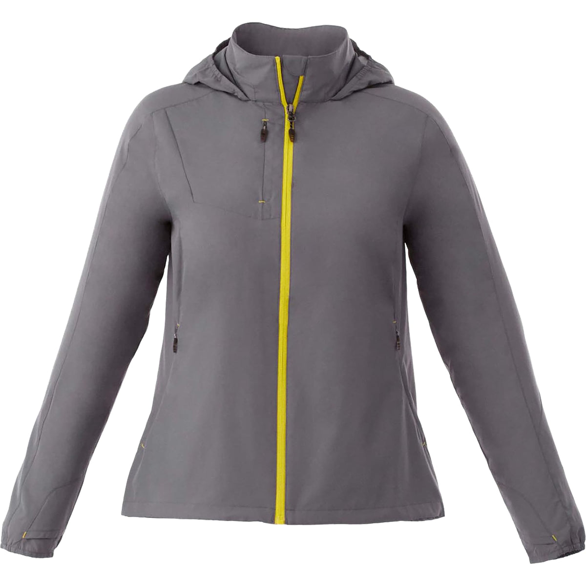 Flint Water Resistant Jacket with Roll-Away Hood for Women Transfer - Steel Grey - Front