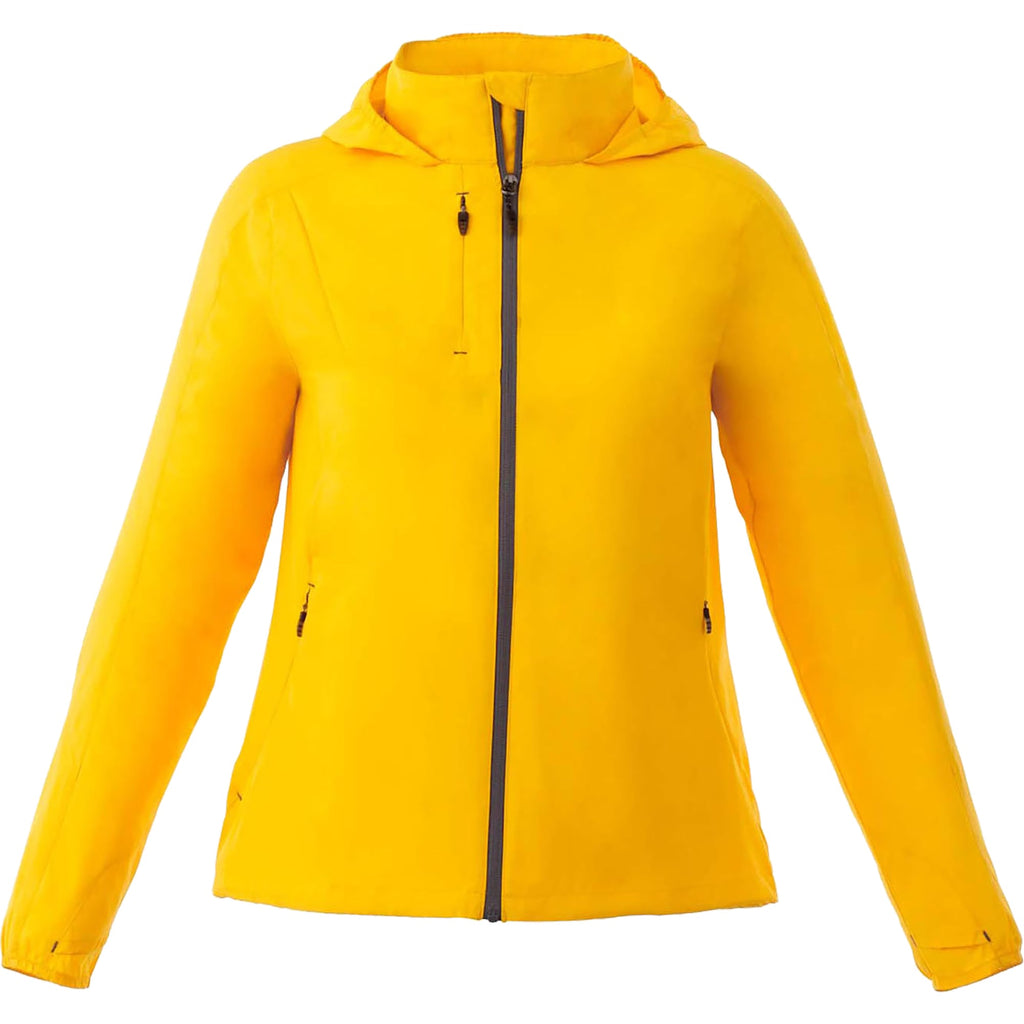 Flint Water Resistant Jacket with Roll-Away Hood for Women Transfer - Yellow - Front