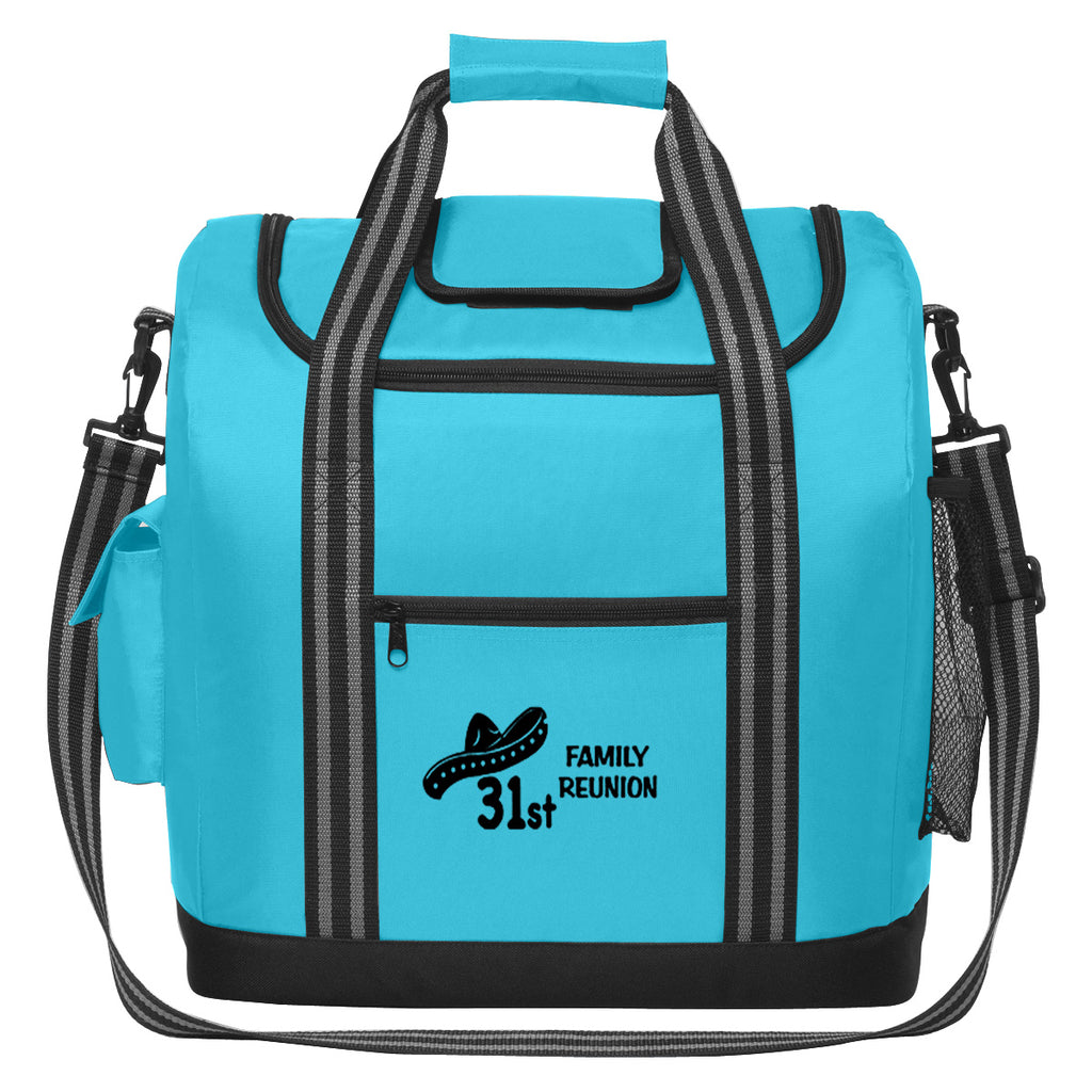 Flip Flap Cooler Bag for 28 Cans - Light Blue - Silk Screen