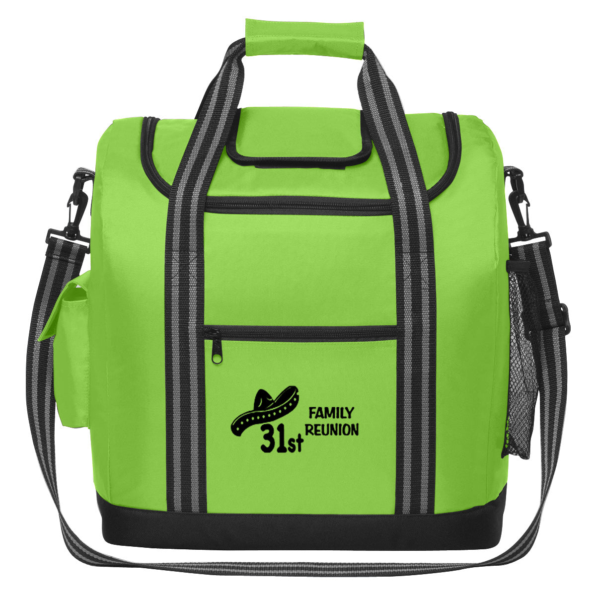 Flip Flap Cooler Bag for 28 Cans - Lime Green - Silk Screen