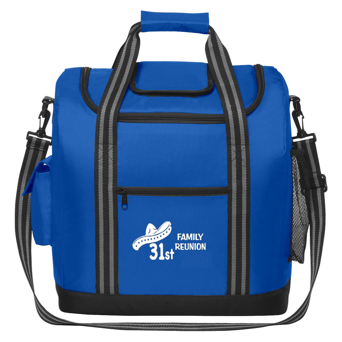 Flip Flap Cooler Bag for 28 Cans - Royal Blue - Silk Screen