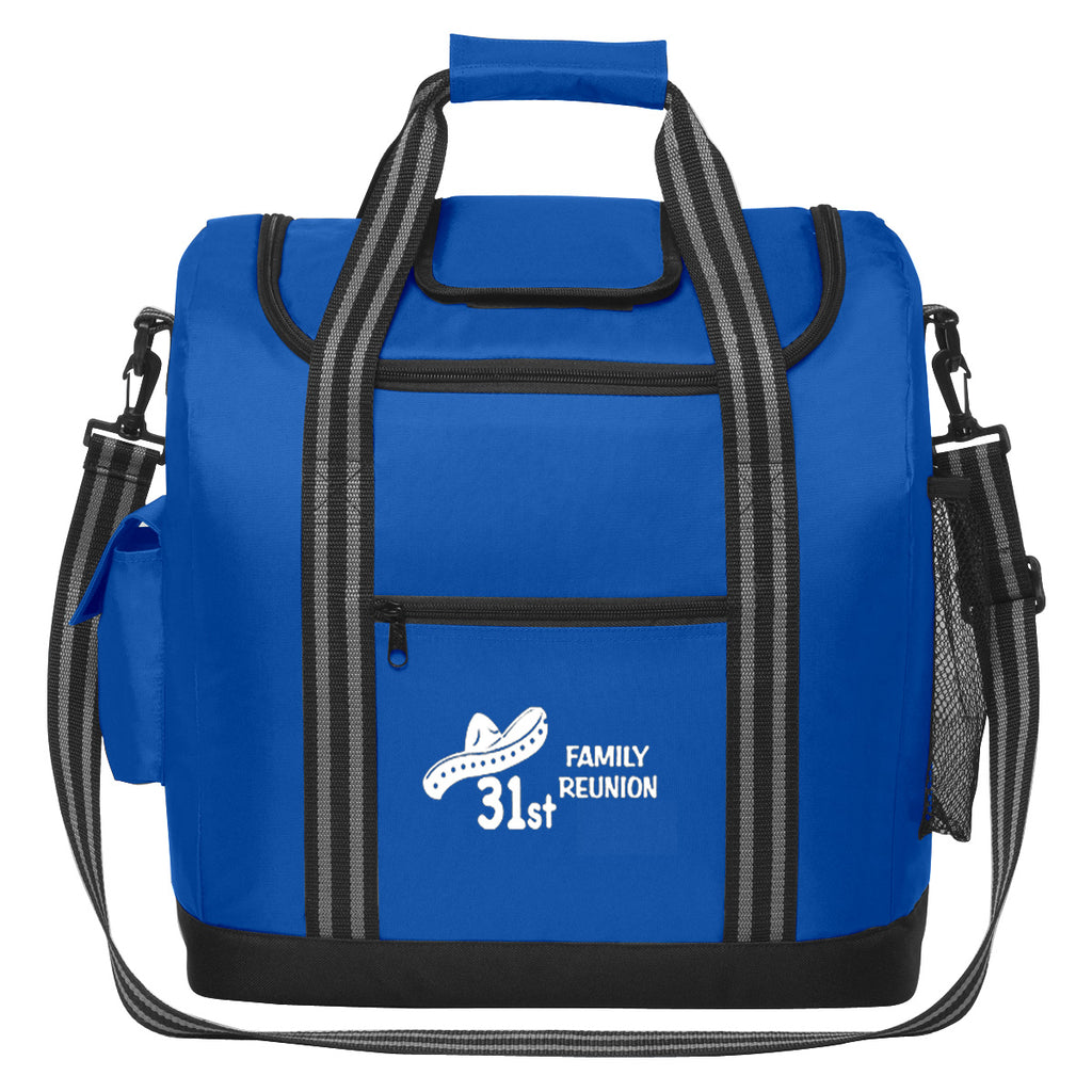 Flip Flap Cooler Bag for 28 Cans - Royal Blue - Silk Screen