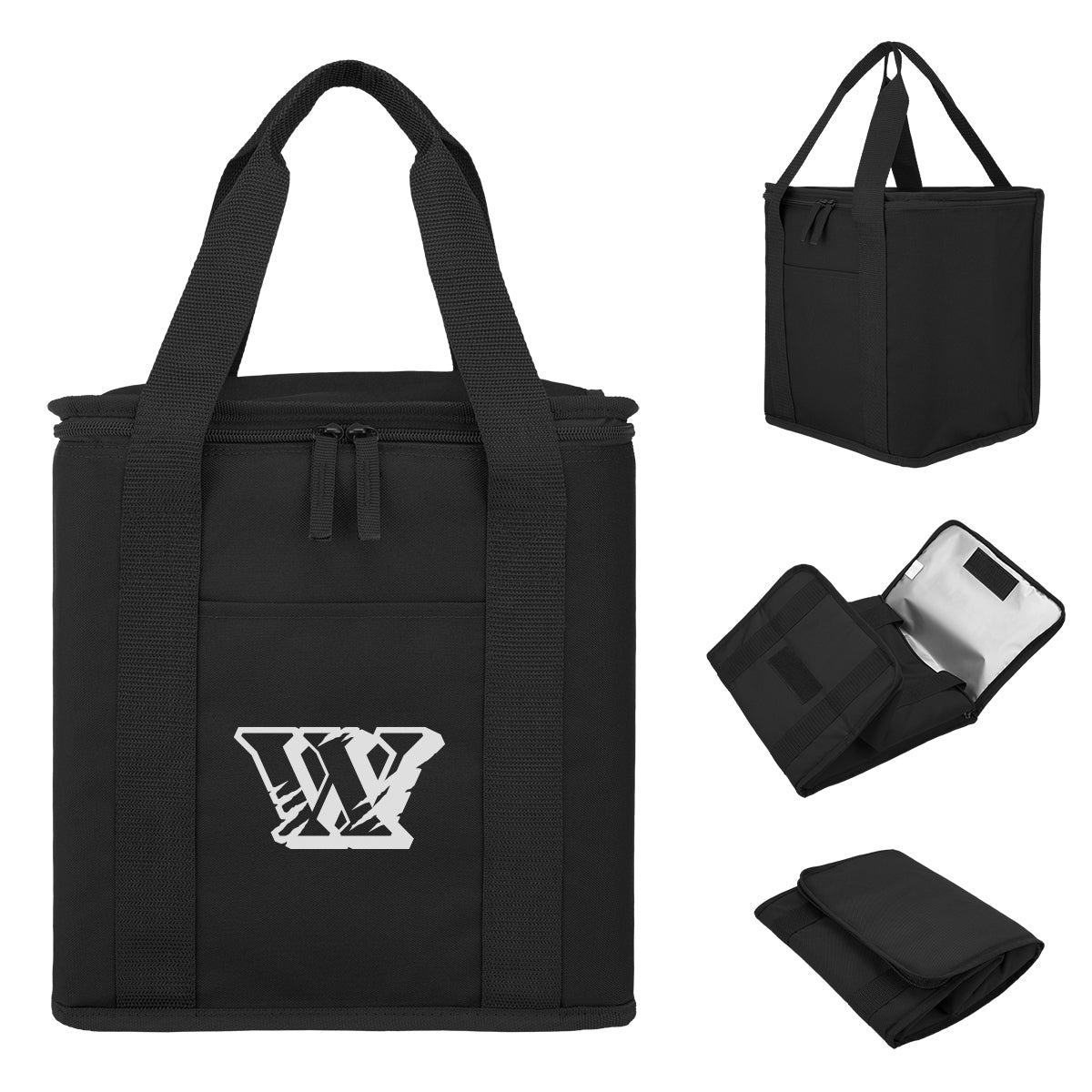 Flip N Chill Foldable Cooler Bag for 24 Cans - Black - Silk Screen