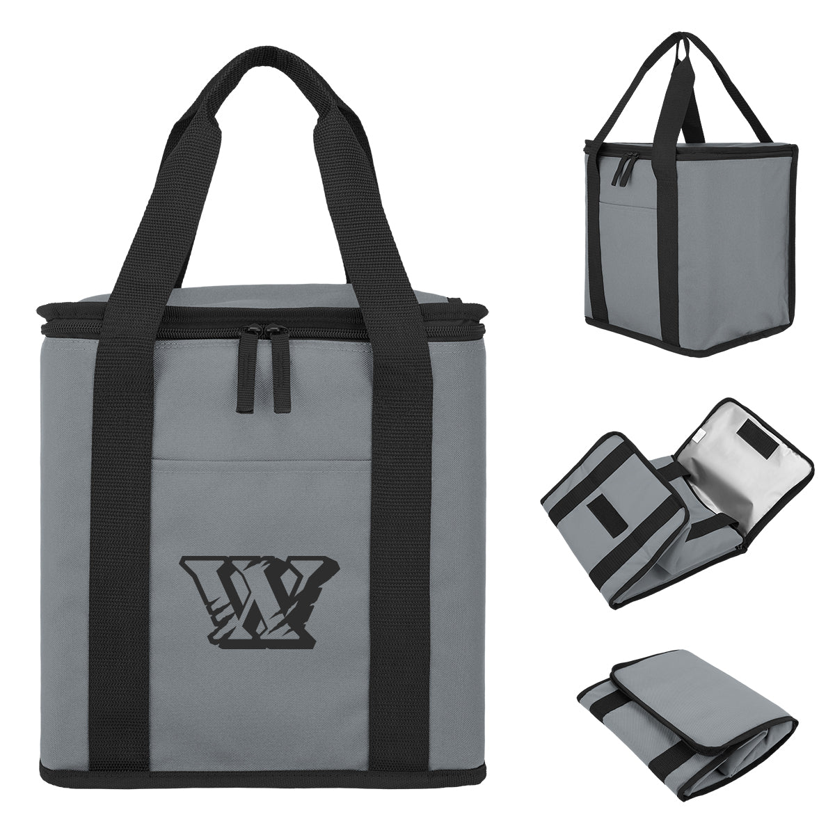 Flip N Chill Foldable Cooler Bag for 24 Cans - Gray - Silk Screen