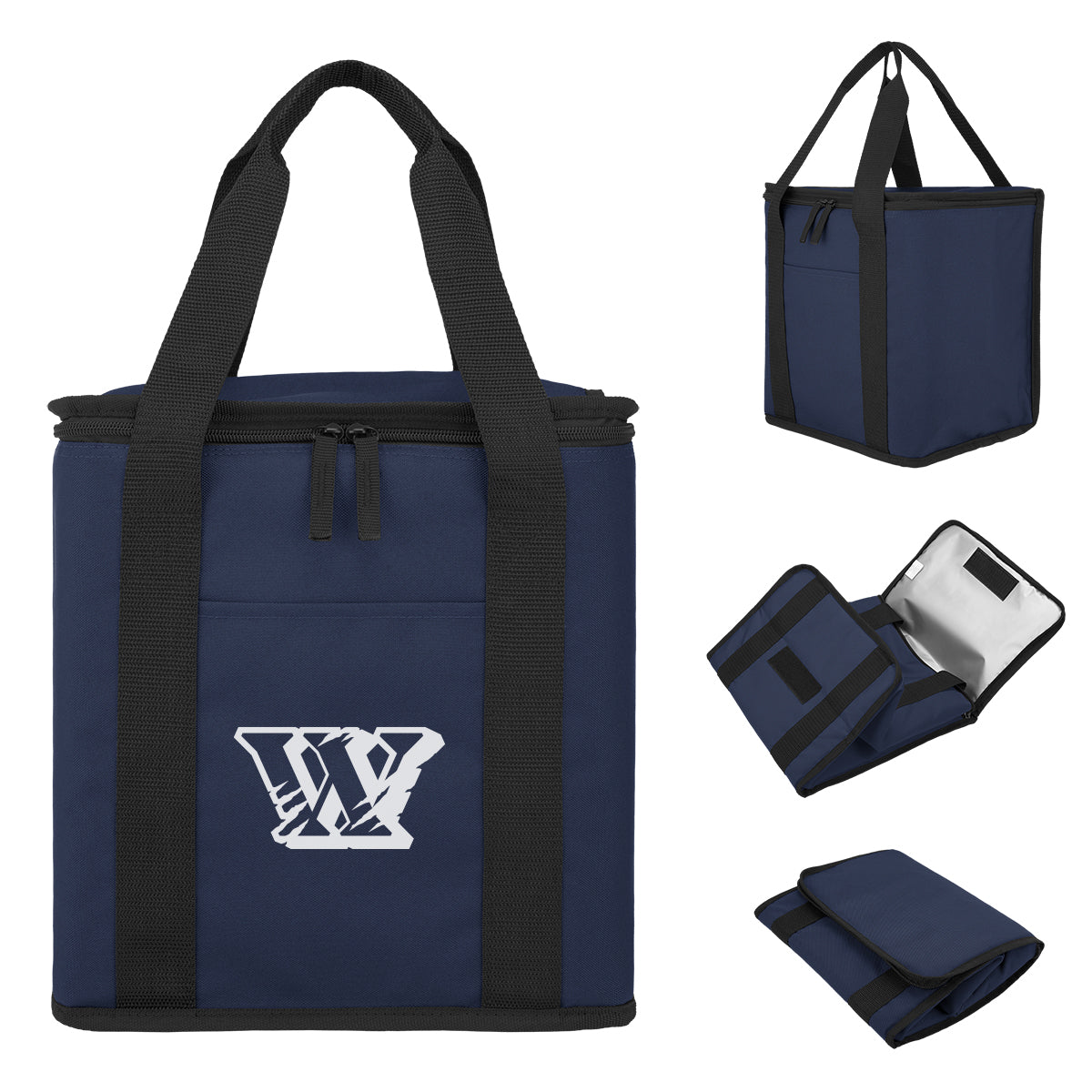Flip N Chill Foldable Cooler Bag for 24 Cans - Navy - Silk Screen