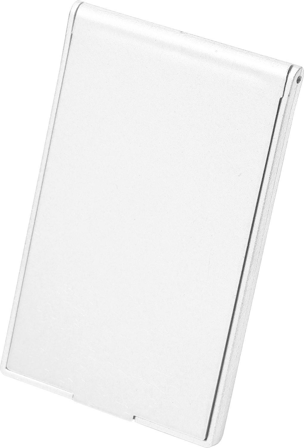 Flip Top Pocket Mirror that Stands Up Full Color - White - Front