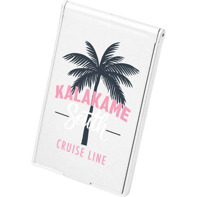 Flip Top Pocket Mirror that Stands Up Full Color