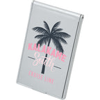 Flip Top Pocket Mirror that Stands Up - Silver - Front