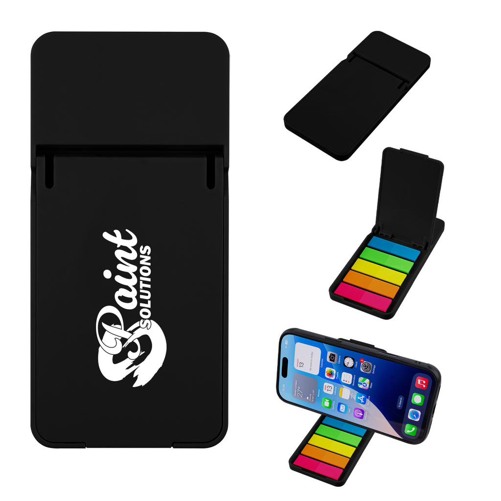 Flip-Up Phone Holder with Sticky Flags - Black - Silk Screen