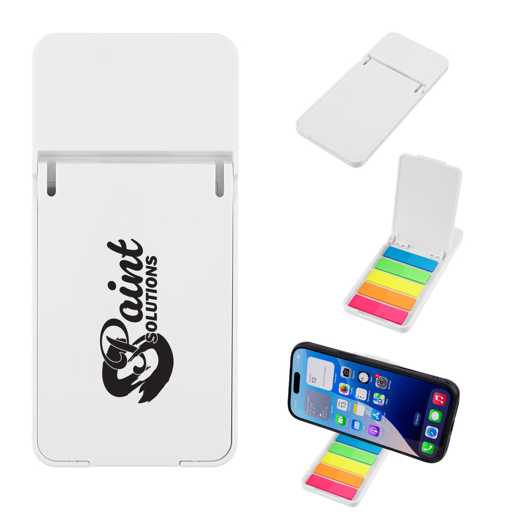 Flip-Up Phone Holder with Sticky Flags - White - Silk Screen