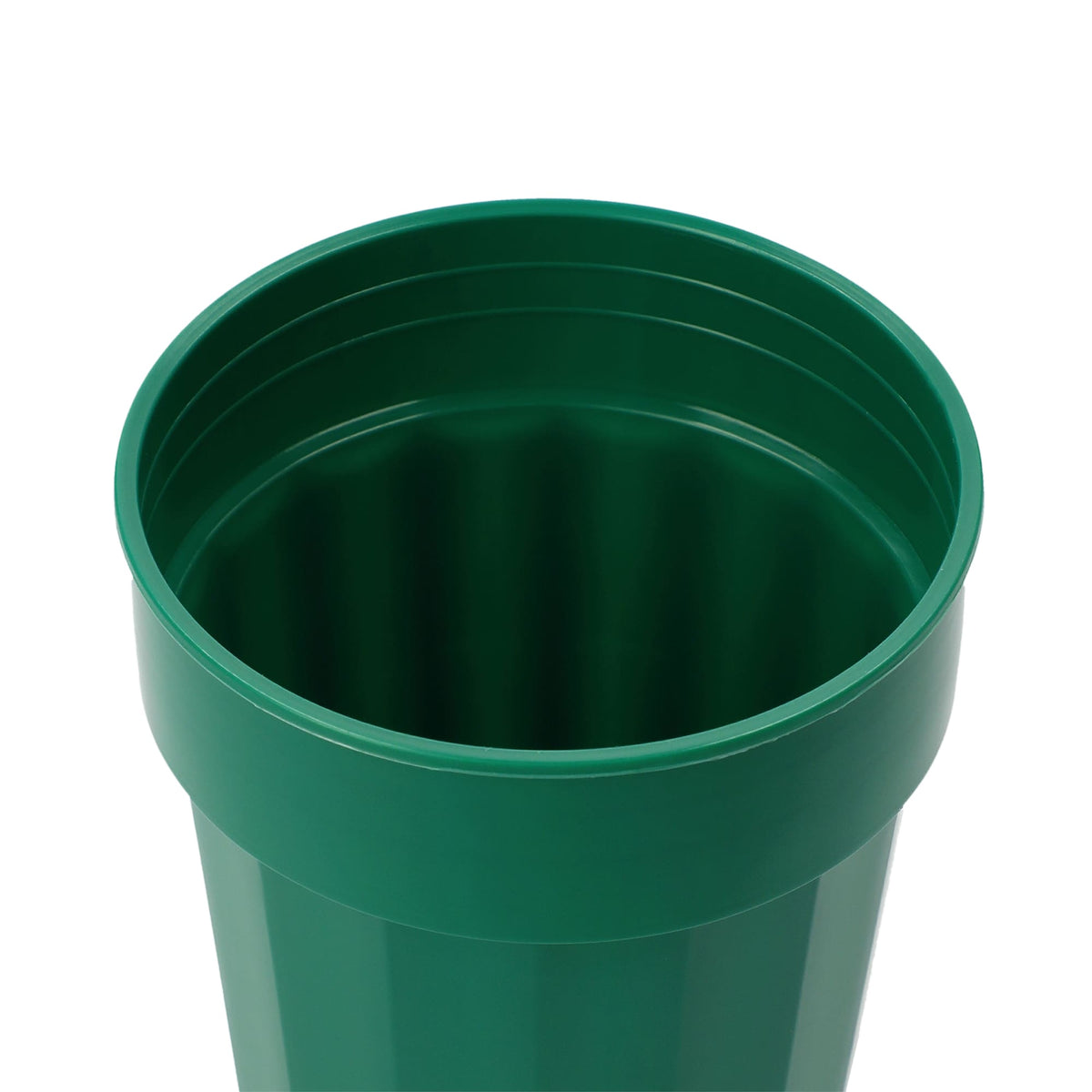Fluted Plastic Stadium Cup, 16 oz - Green - Right Angle