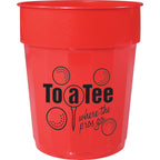 Fluted Plastic Stadium Cup, 16 oz - Red - Front