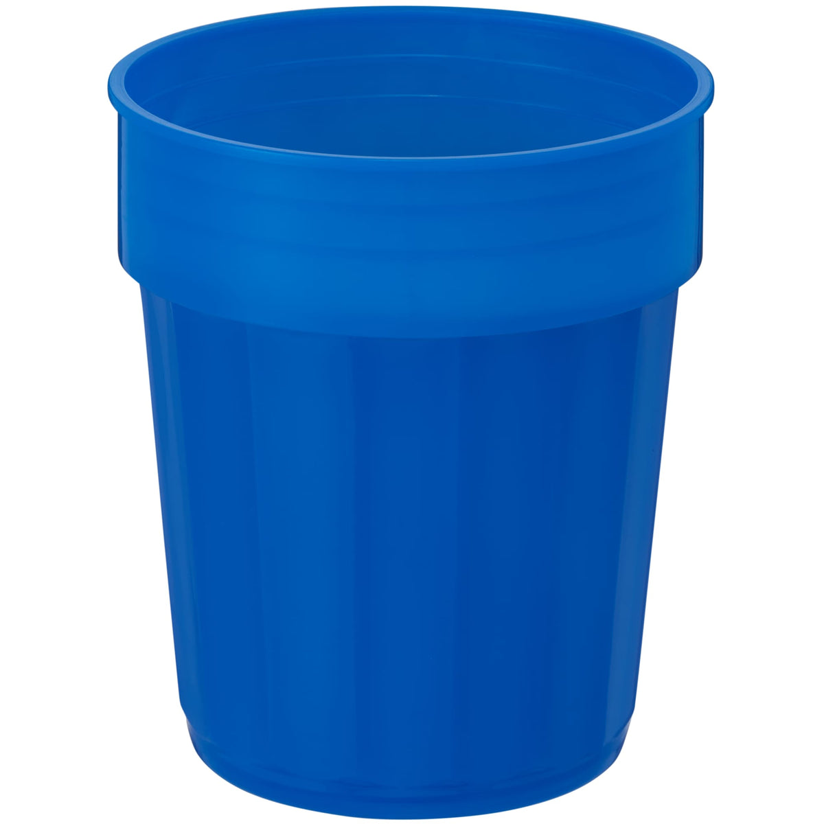 Fluted Plastic Stadium Cup, 16 oz - Translucent Blue - Back