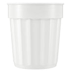 Fluted Plastic Stadium Cup, 16 oz - White - Straight
