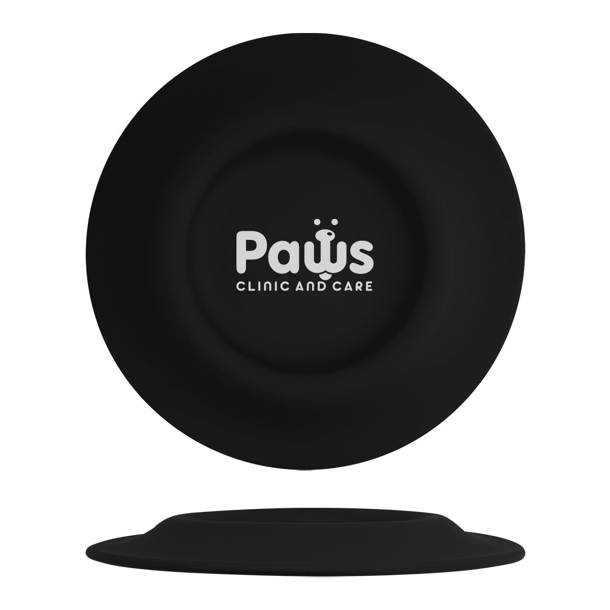 Flying Disc That Doubles as a Pet Bowl - Black - Silk Screen
