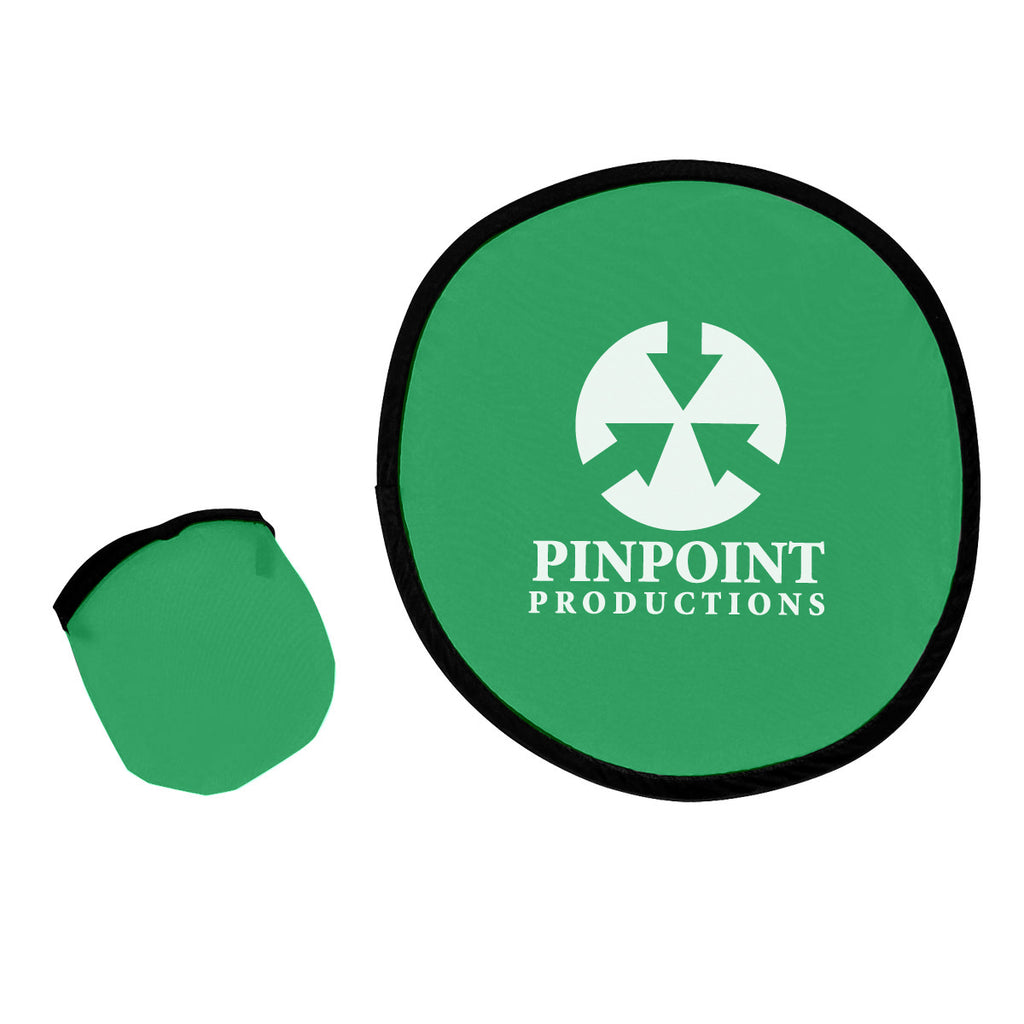 Flying Disc with Matching Pouch, 10 Inch - Lime Green - Silk Screen