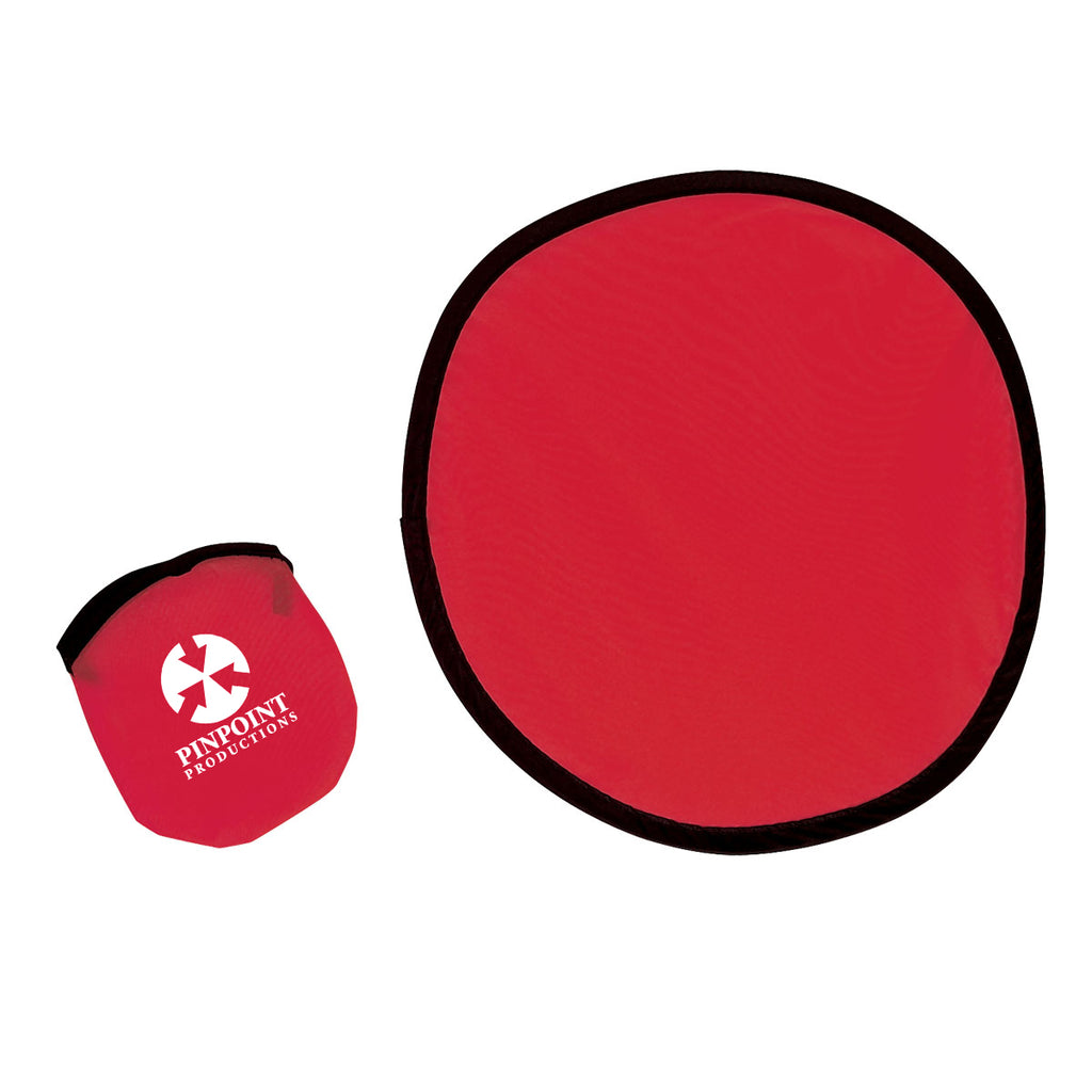 Flying Disc with Matching Pouch, 10 Inch - Red - Silk Screen