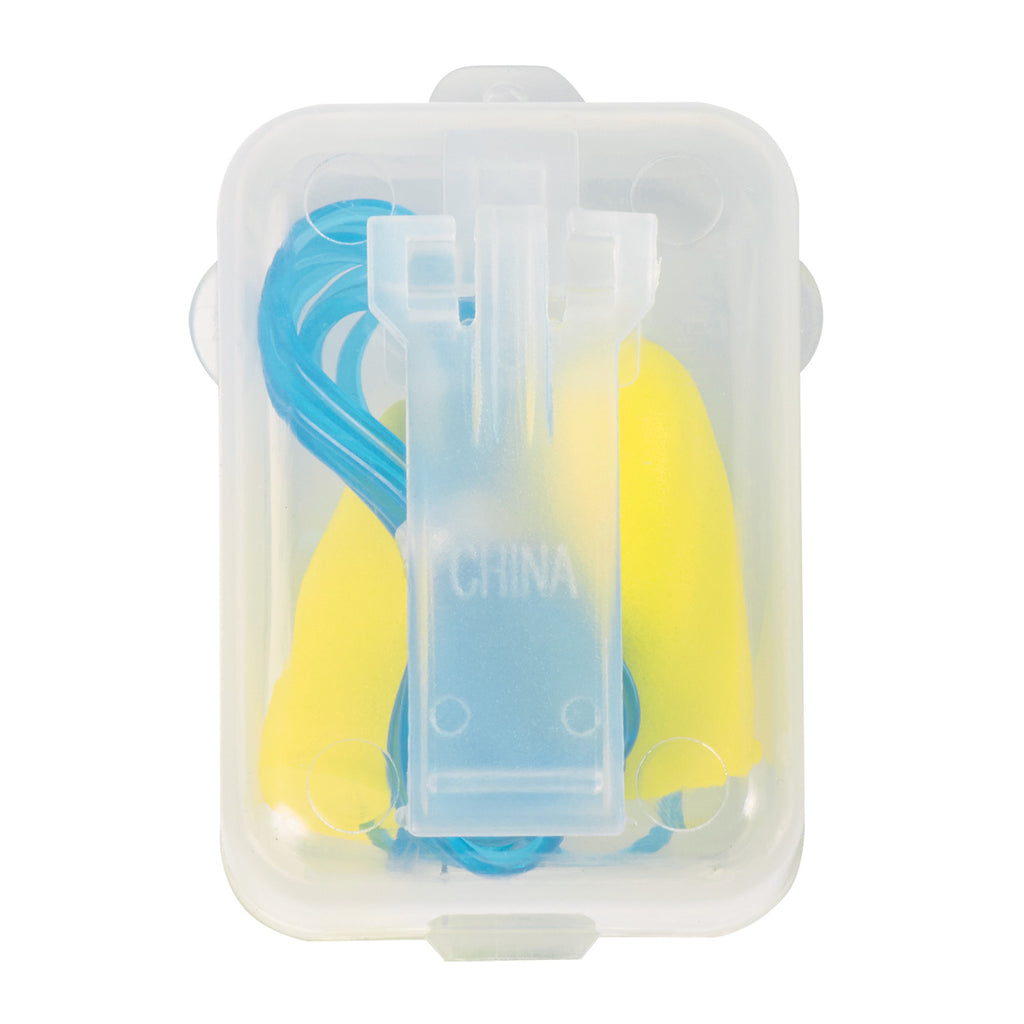 Foam Ear Plug Set in a Case - Yellow - Back