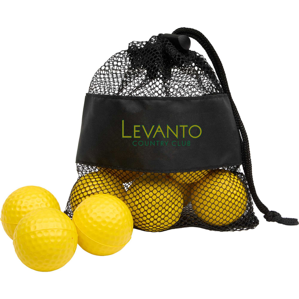 Foam Practice Golf Balls in a Mesh Bag, 9 Pack Transfer - Yellow - Front 2
