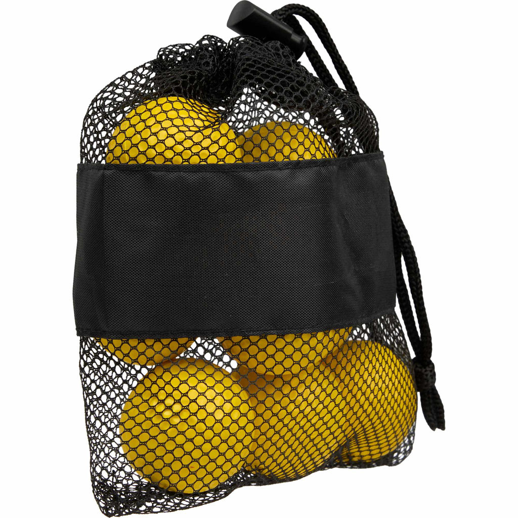 Foam Practice Golf Balls in a Mesh Bag, 9 Pack Transfer - Yellow - Right Angle