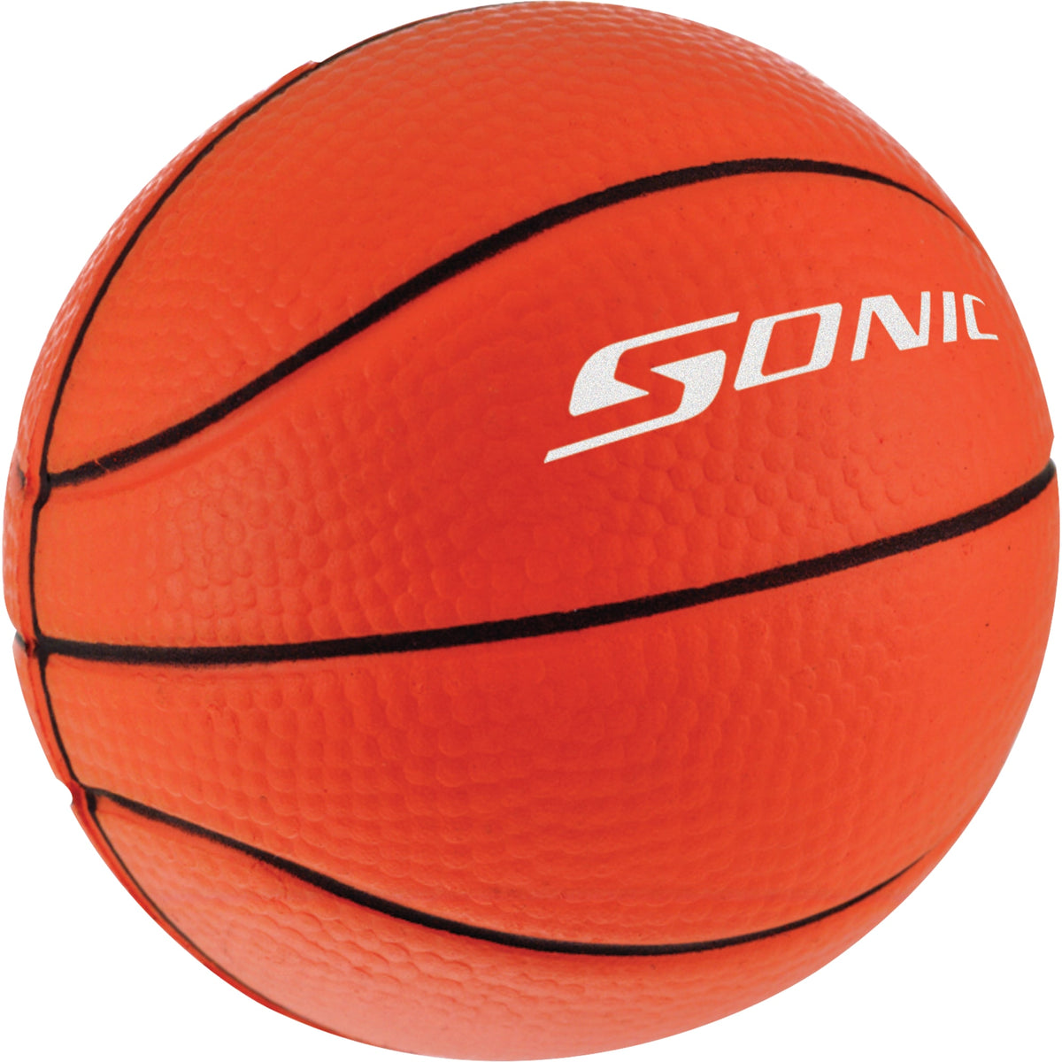 Foam Stress Reliever Shaped Like a Basketball - Orange - Front