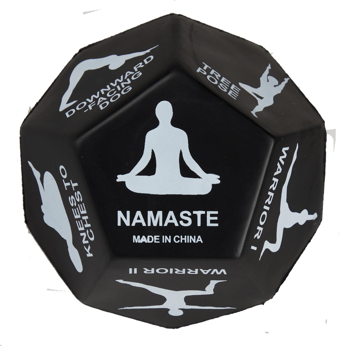 Foam Yoga Pose Dice, 12 Sided - Black - Back