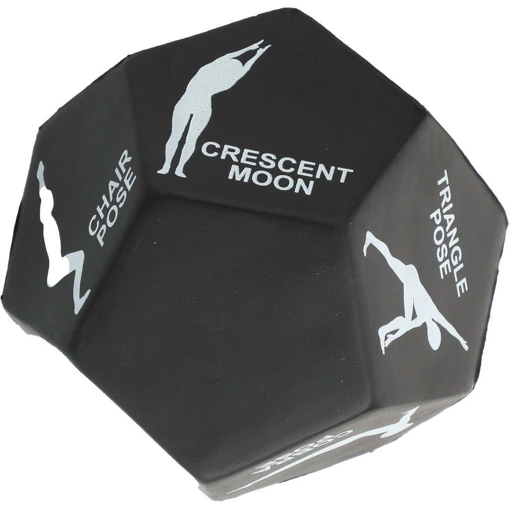 Foam Yoga Pose Dice, 12 Sided - Black - Front