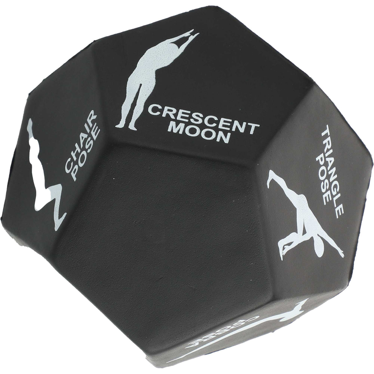 Foam Yoga Pose Dice, 12 Sided - Black - Front