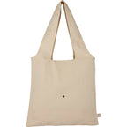 Fold-Away Organic Cotton Tote, 8 oz - Natural - Back