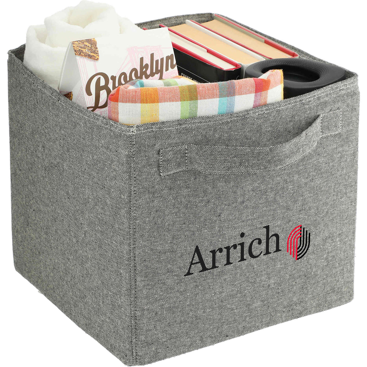 Fold-Flat Recycled Cotton Storage Cube Transfer - Natural - Right Angle 3