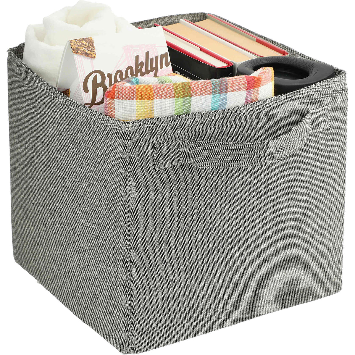Fold-Flat Recycled Cotton Storage Cube Transfer - Natural - Right Angle 6
