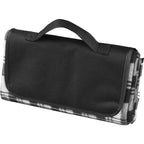 Fold Up Fleece Picnic Blanket with Carry Handle, 47 x 52 Inches Full Color - Black - Photo 4