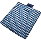 Fold Up Fleece Picnic Blanket with Carry Handle, 47 x 52 Inches Full Color - Navy - Photo 2