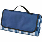 Fold Up Fleece Picnic Blanket with Carry Handle, 47 x 52 Inches Full Color - Navy - Photo 3