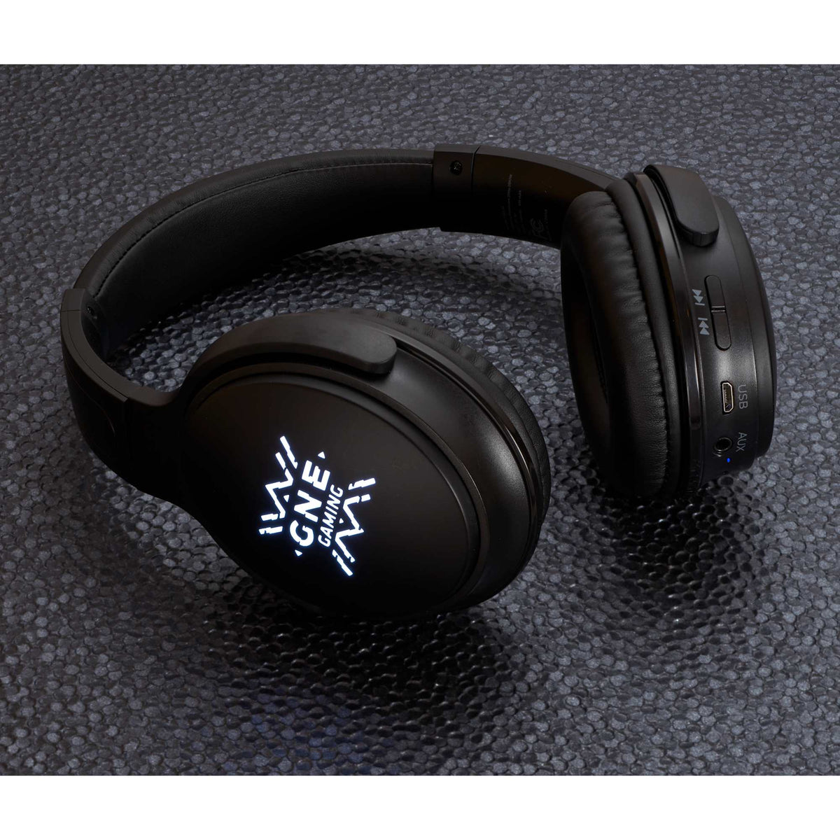 Foldable Bluetooth Headphones with a Light-Up Logo - Black - Photo 2