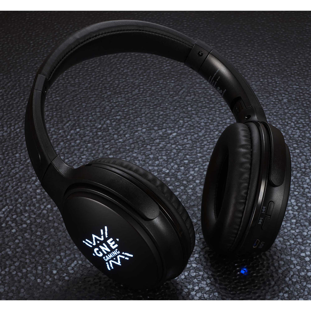 Foldable Bluetooth Headphones with a Light-Up Logo - Black - Photo 3