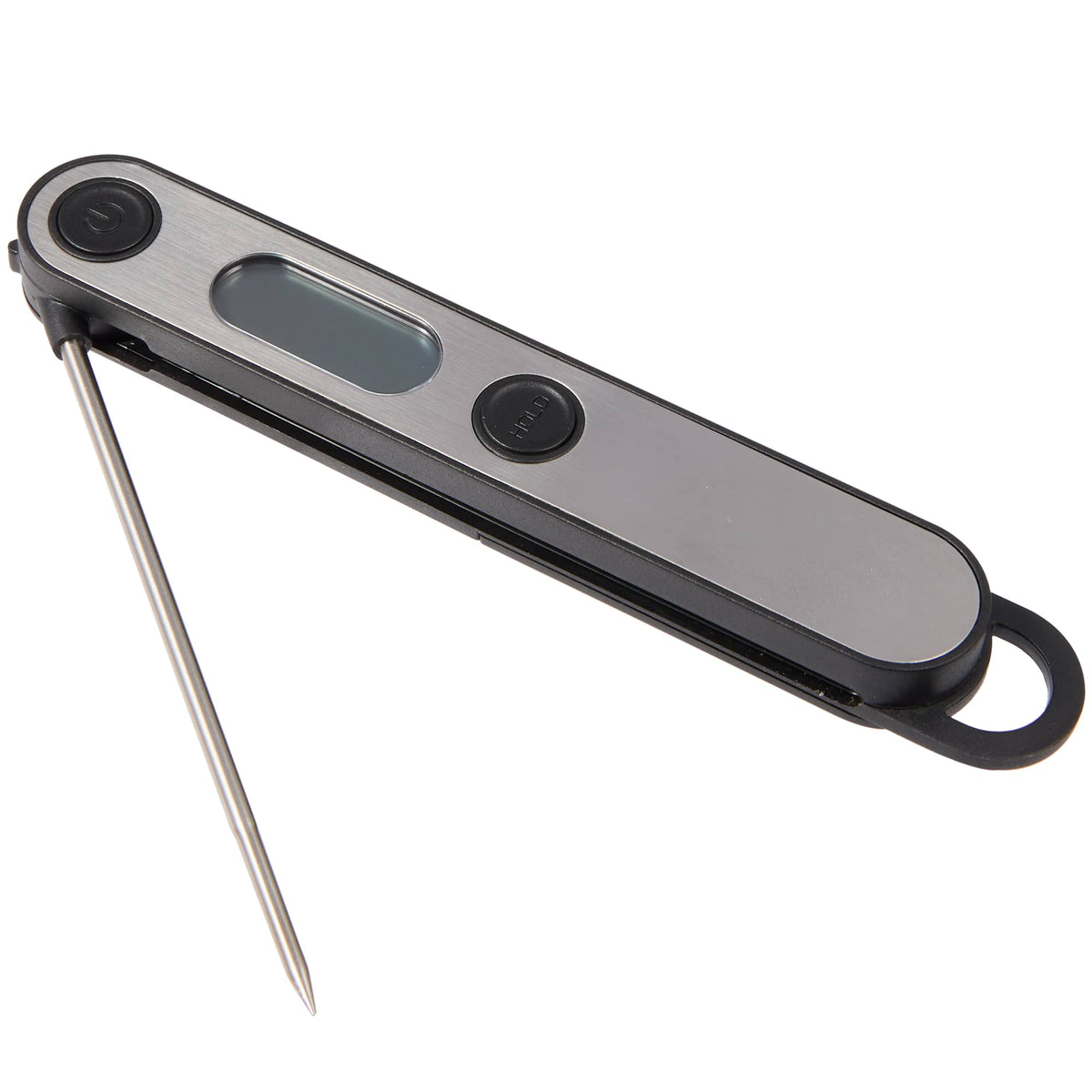 Foldable Food Thermometer with Stainless Probe - Steel - Open 2