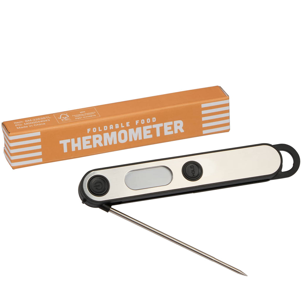 Foldable Food Thermometer with Stainless Probe - Steel - Packaging