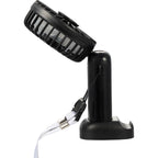 Foldable Rechargeable Personal Fan with Phone Holder Full Color - Black - Fan Bend 3