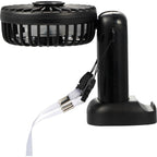 Foldable Rechargeable Personal Fan with Phone Holder Full Color - Black - Fan Bend 4