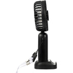 Foldable Rechargeable Personal Fan with Phone Holder Full Color - Black - Fan Bend
