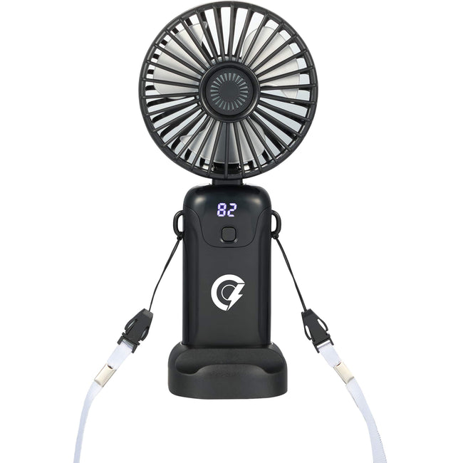 Foldable Rechargeable Personal Fan with Phone Holder Full Color