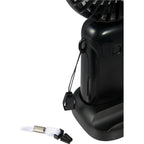 Foldable Rechargeable Personal Fan with Phone Holder Full Color - Black - Strap Latch