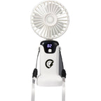 Foldable Rechargeable Personal Fan with Phone Holder Full Color - White - Front 2