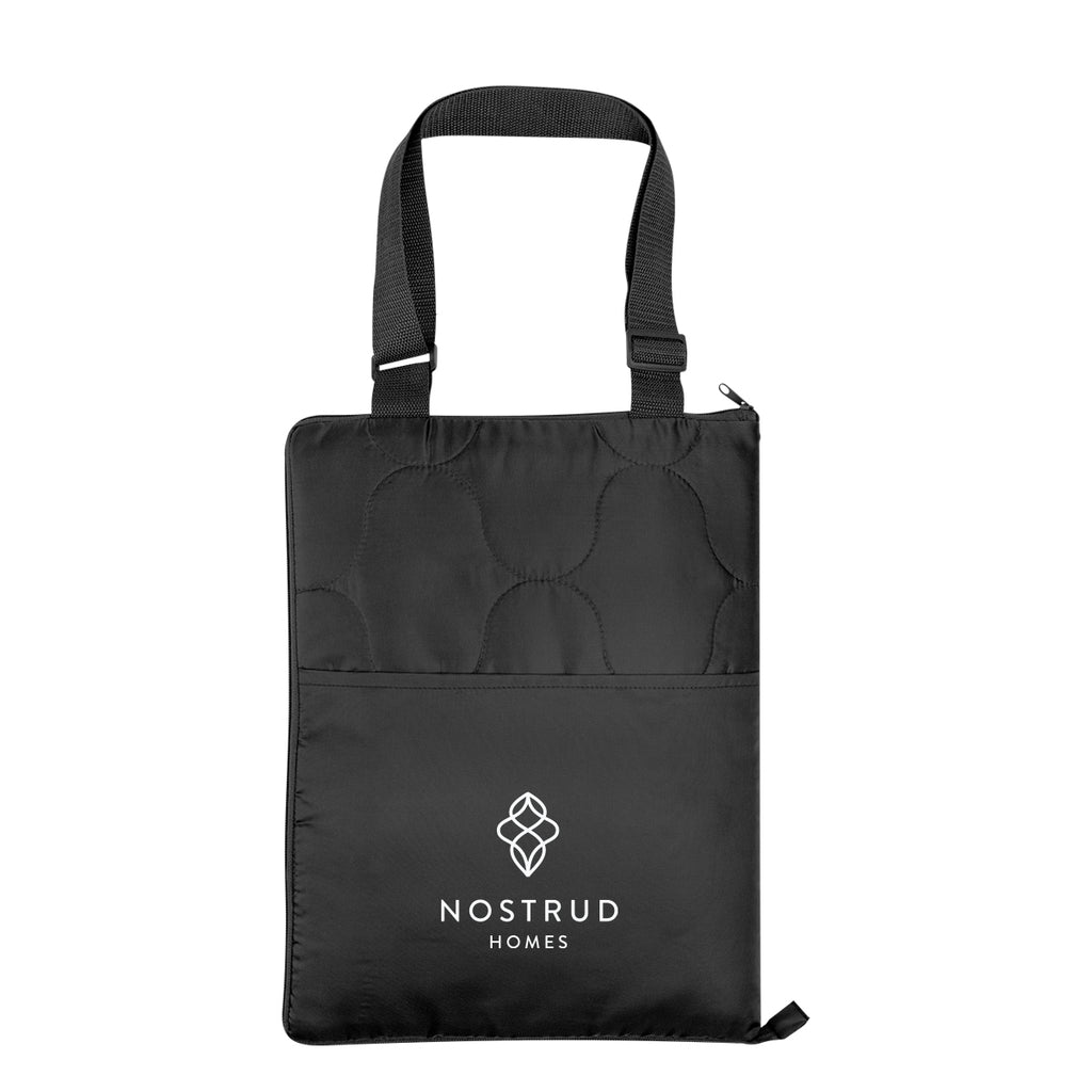 Foldaway Blanket in Recycled PET - Black - Silk Screen