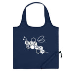 Foldaway Tote Bag, Recycled - Navy - Silk Screen