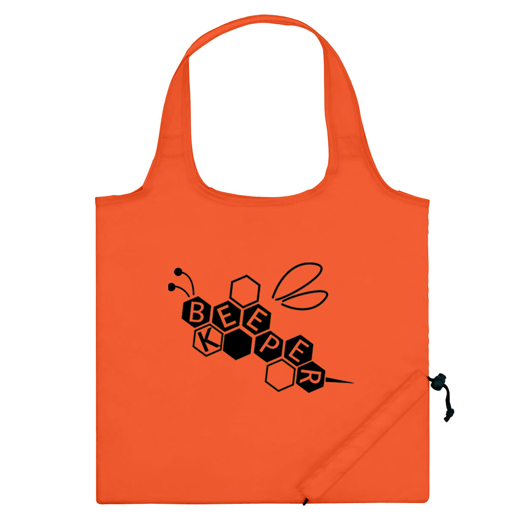 Foldaway Tote Bag, Recycled - Orange - Silk Screen